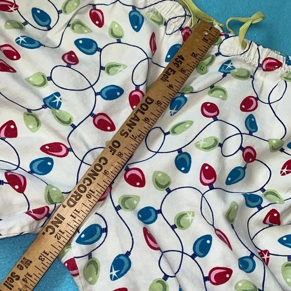 DELICATES pajama pant Christmas light print elastic waistband drawstring size XL - Picture 10 of 10
